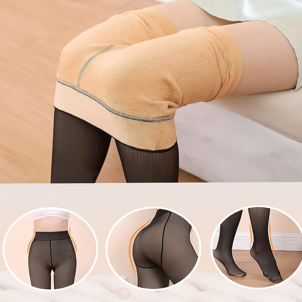 Collant Thermique Polaire Femme – Effet Transparent Noir  Chaud & Élégant