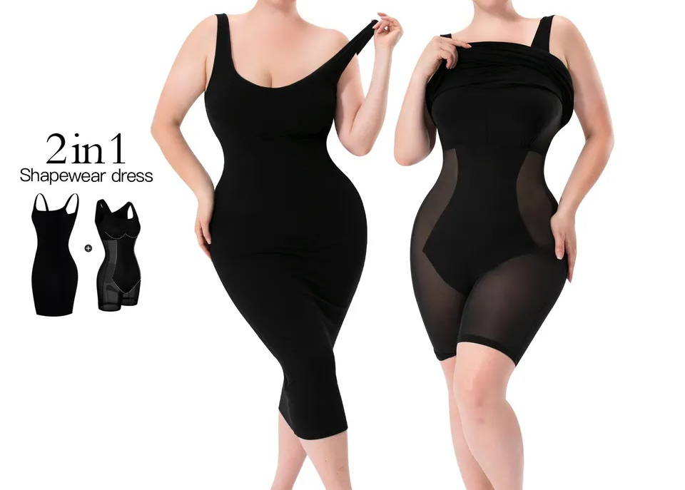 Robe Sculpt™ 2-en-1 – Body Gainant Intégré Invisible