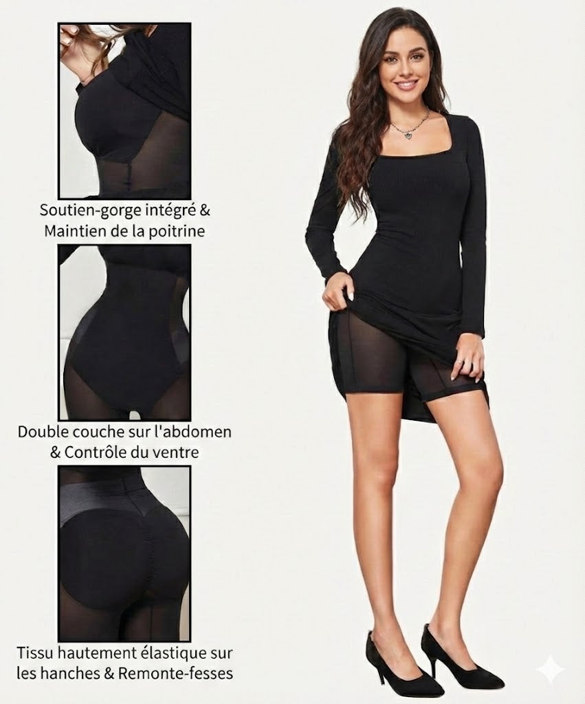 Robe Gainante Sculptante Intégrée – Silhouette Parfaite & Confort Absolu
